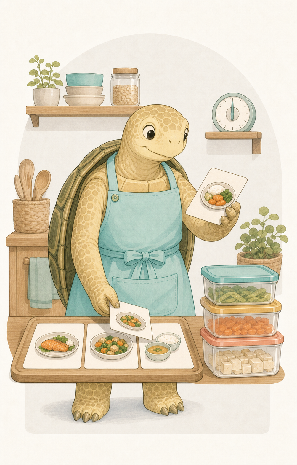 きっちりカメのキャラクターイラスト