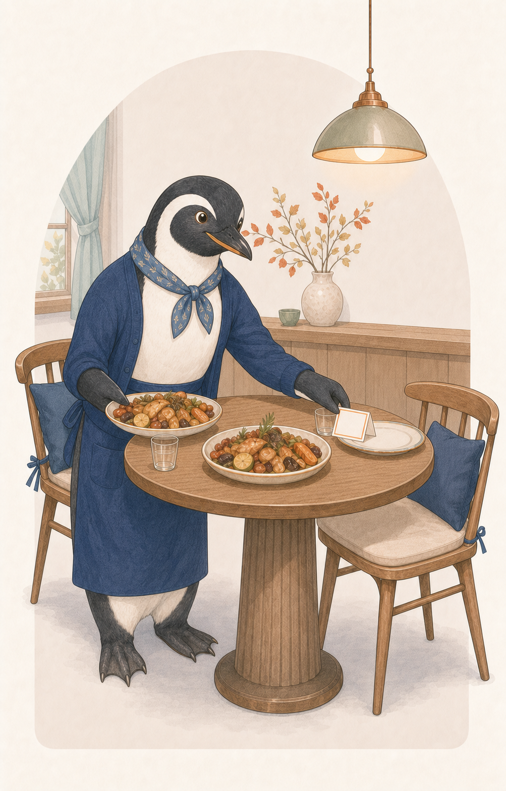 おもてなしペンギンのキャラクターイラスト