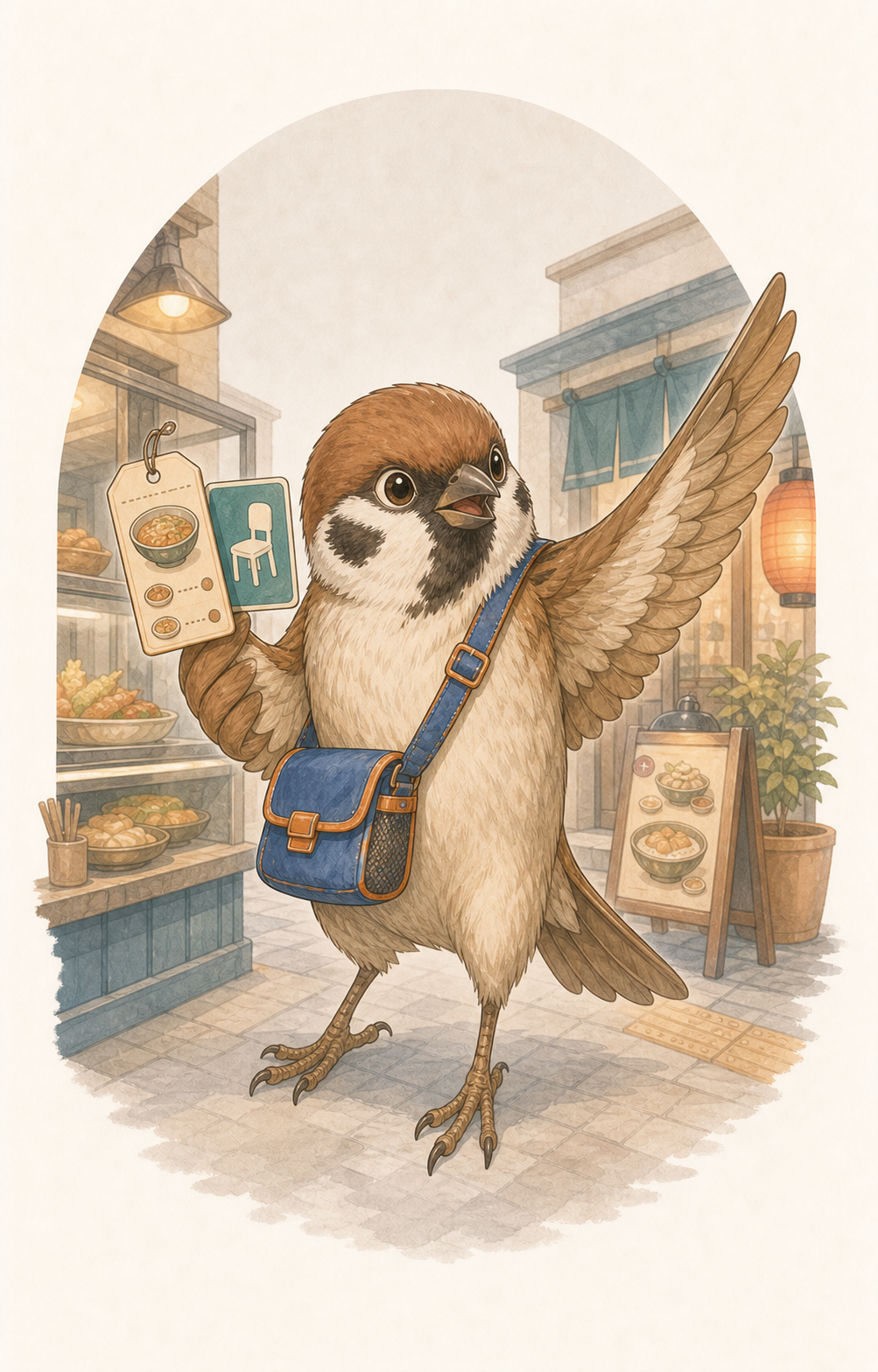街角スズメのキャラクターイラスト